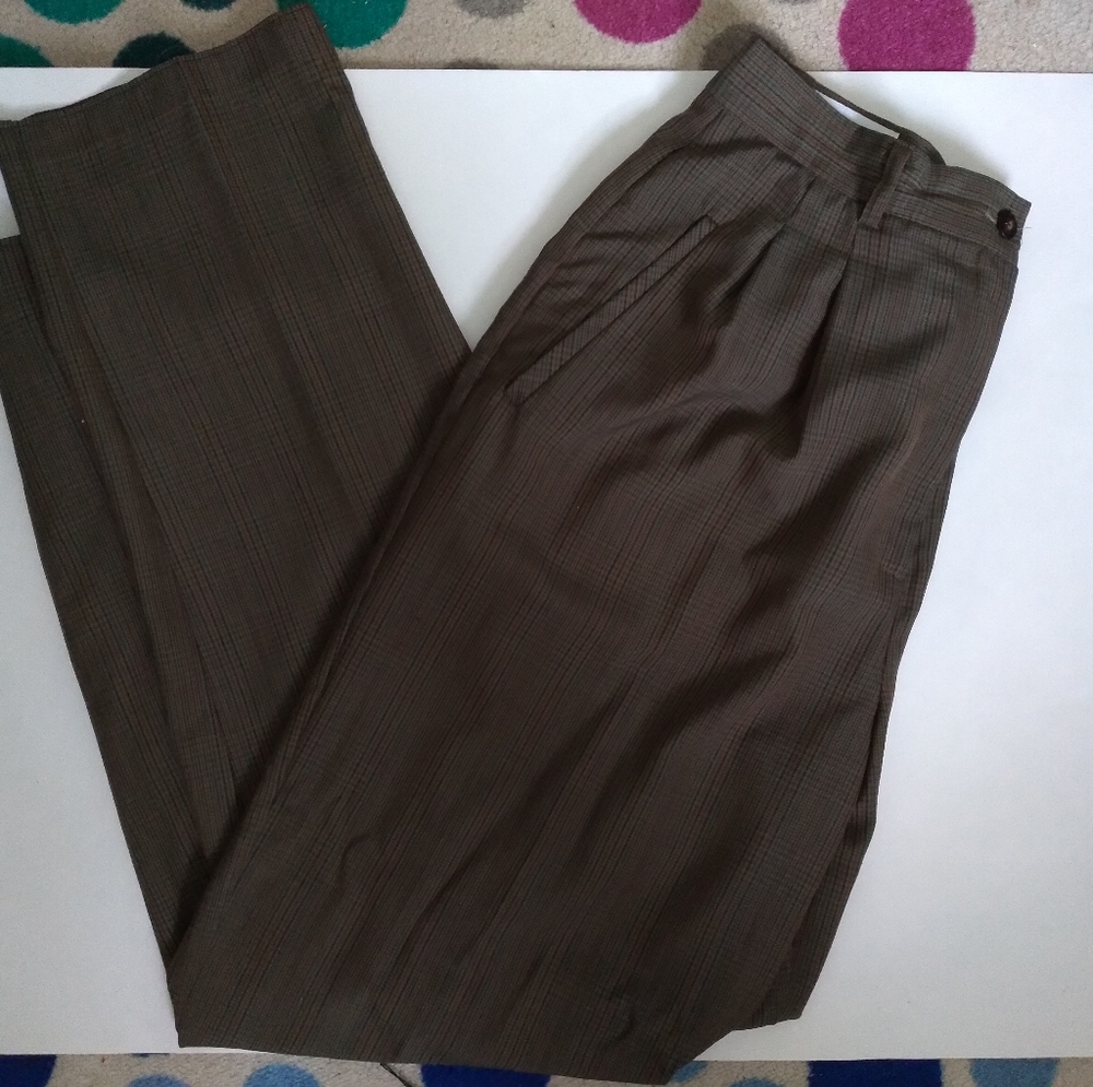 Lands' End Brown Plaid Size 10 Formal Pants